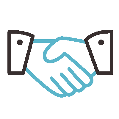 Animated handshake icon Animated handshake icon in blue and grey
