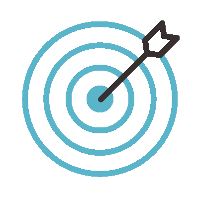 Animated Goal Target with Arrow Icon Animated Goal Target with Arrow Icon in blue and grey