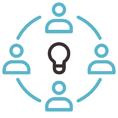 Animated teamwork icon Animated teamwork icon in blue and grey